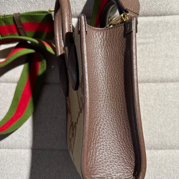 Gucci Monogram Jumbo GG Textured Dollar Web Strap Mini Tote Crossbody - Picture 4 of 6